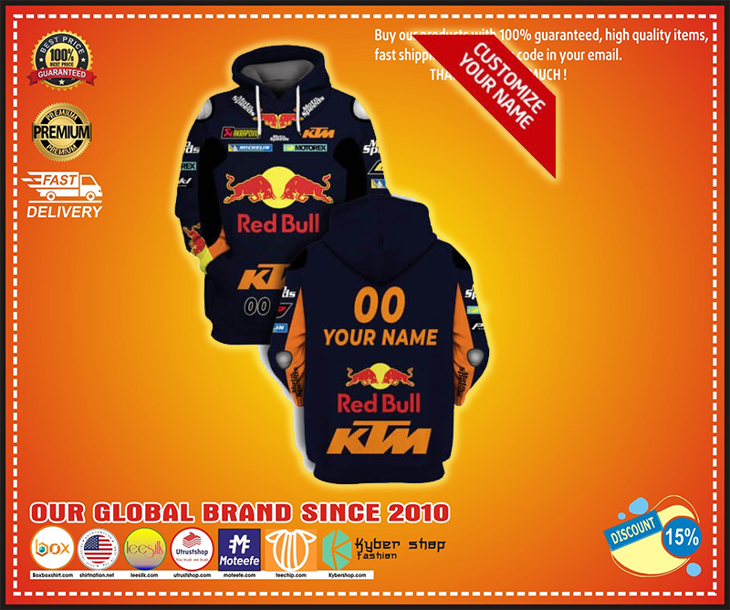 Red Bull KTM Racing Custom Name Number 3d hoodie 2