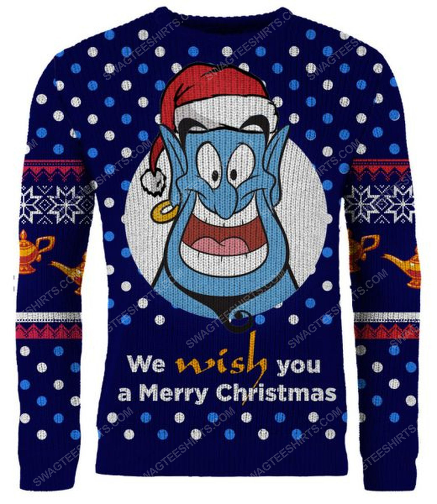 Aladdin we wish you a merry christmas full print ugly christmas sweater 1