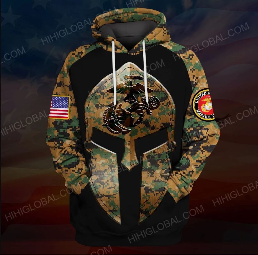 US Marine Corps Spartan All Over Printed 3d Hoodie