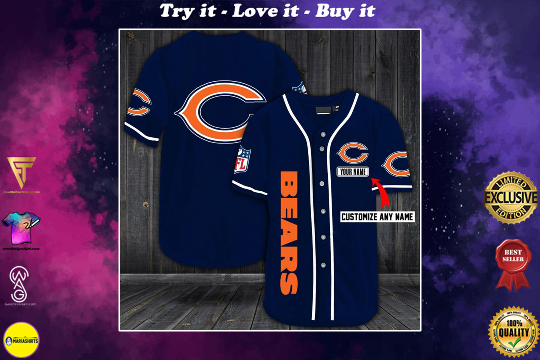 [special edition] customize name jersey chicago bears shirt – maria
