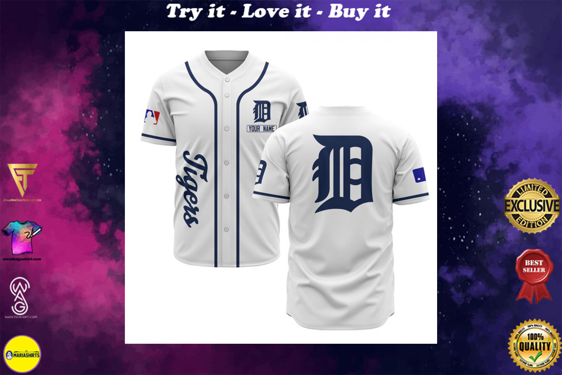 [special edition] custom name detroit tigers baseball shirt – maria