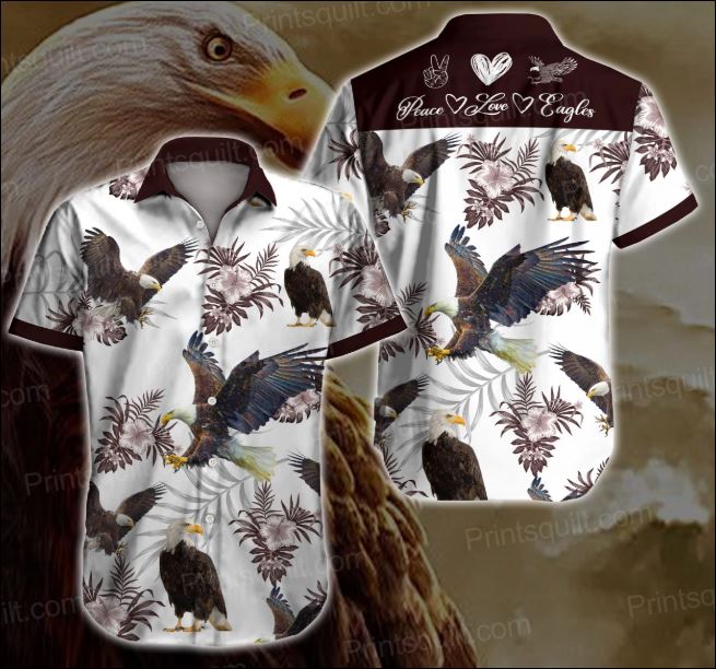 Peace love eagles hawaiian shirt