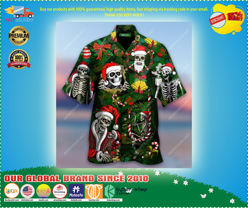Merry Xmas Skulls hawaiian shirt 1