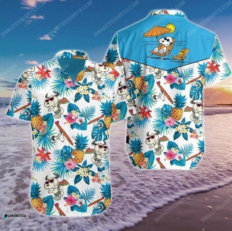 Snoopy cartoon movie disney summer vacation hawaiian shirt 1
