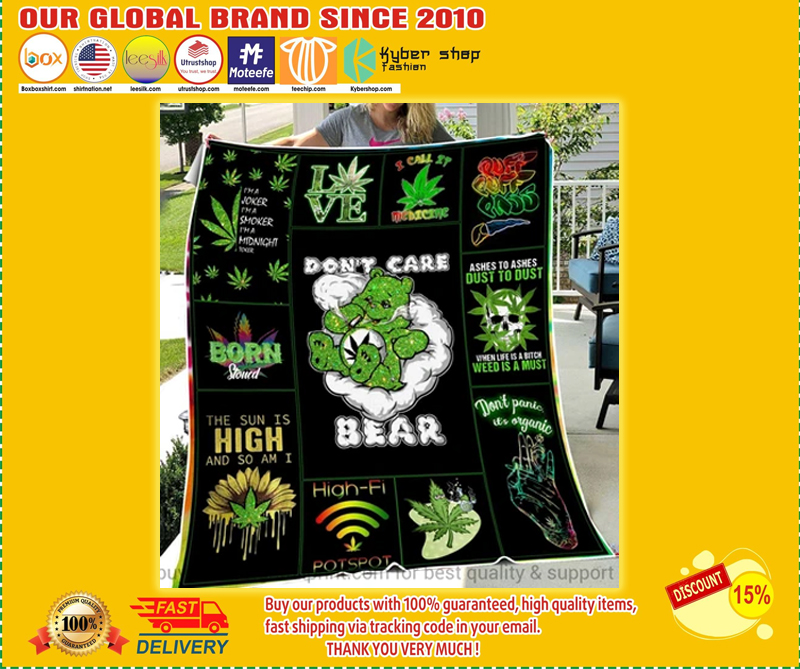 Don't care bear love weed blanket 2