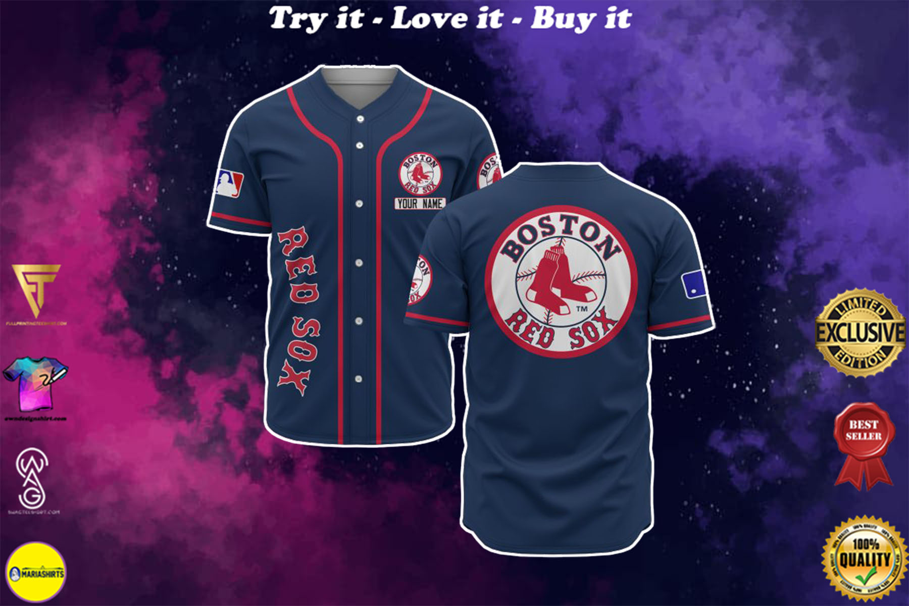 [special edition] custom name boston red sox baseball shirt – maria