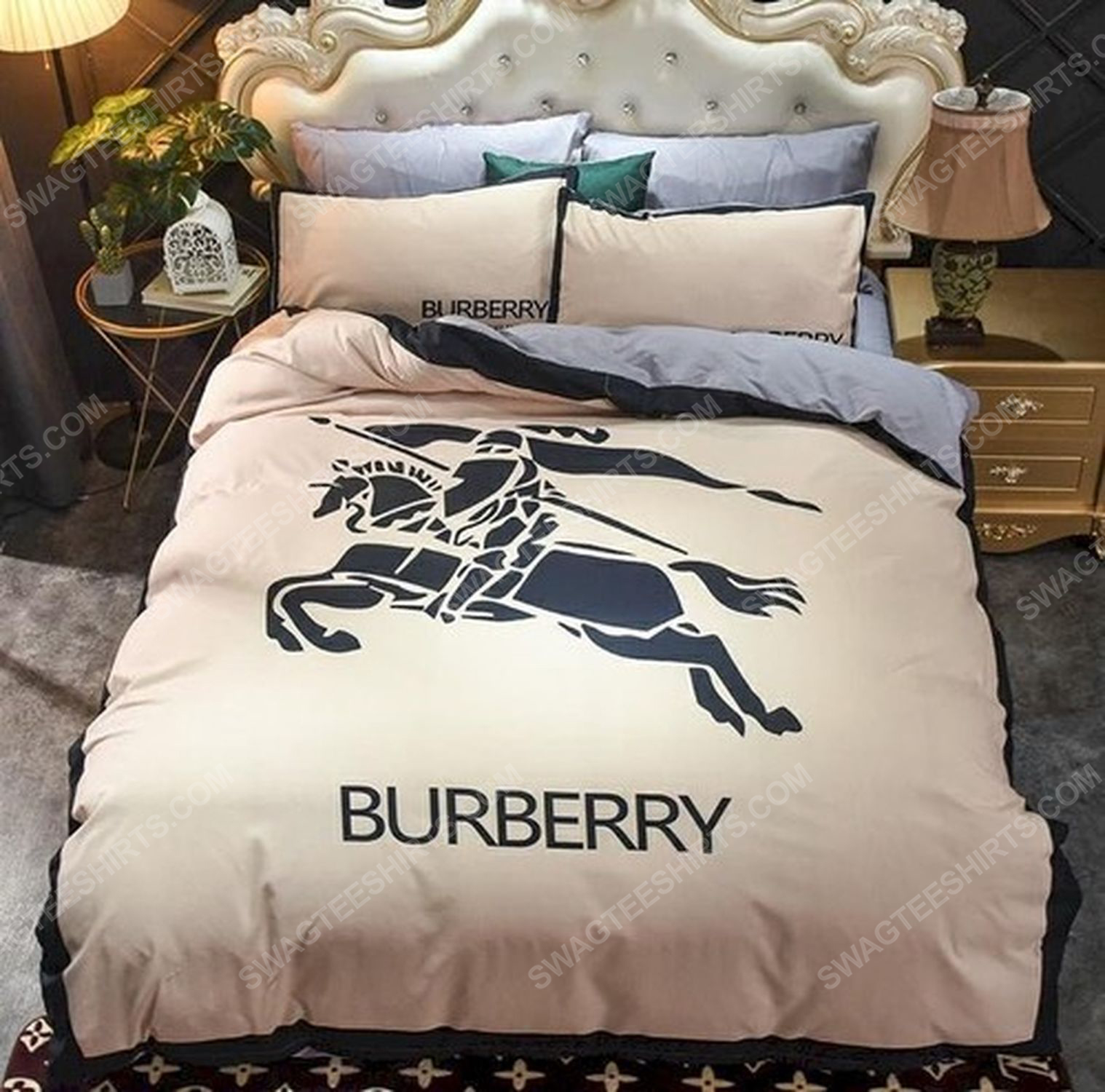 [special edition] Burberry symbol full print duvet cover bedding set – maria