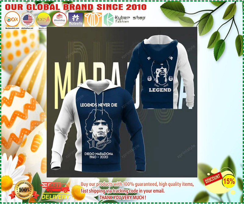 Legend never die Maradona 3d hoodie 2
