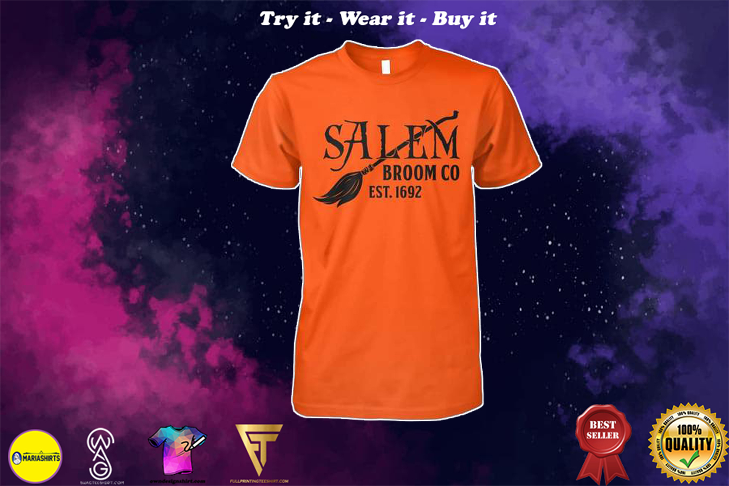 [special edition] halloween salem broom company est 1692 shirt – Maria