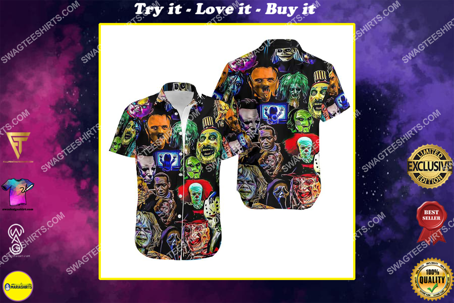 [special edition] Halloween the villain in a horror movie all over print hawaiian shirt – Maria