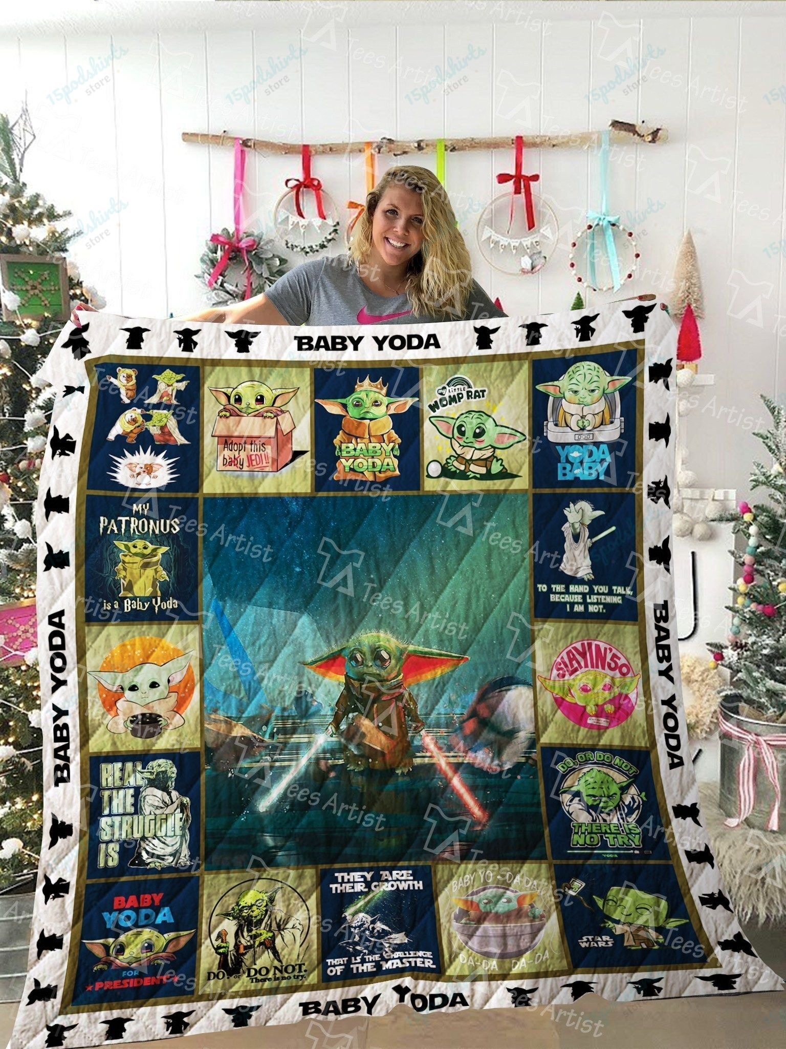 Baby Yoda Star Wars Quilt