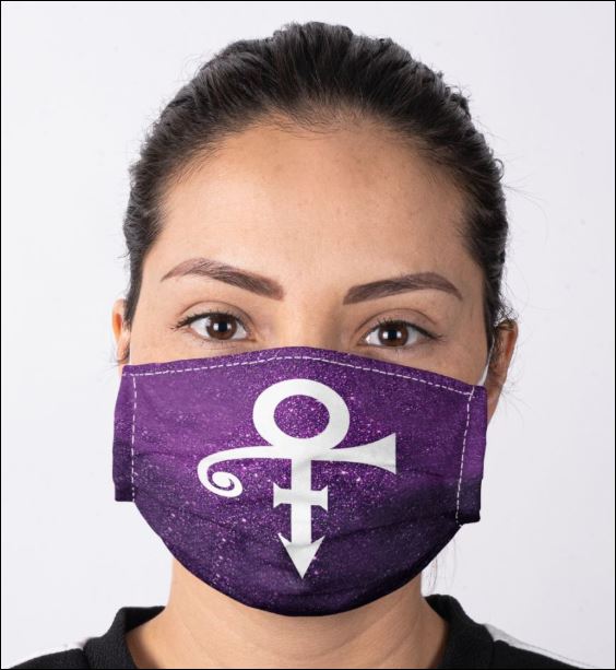Prince logo glitter face mask