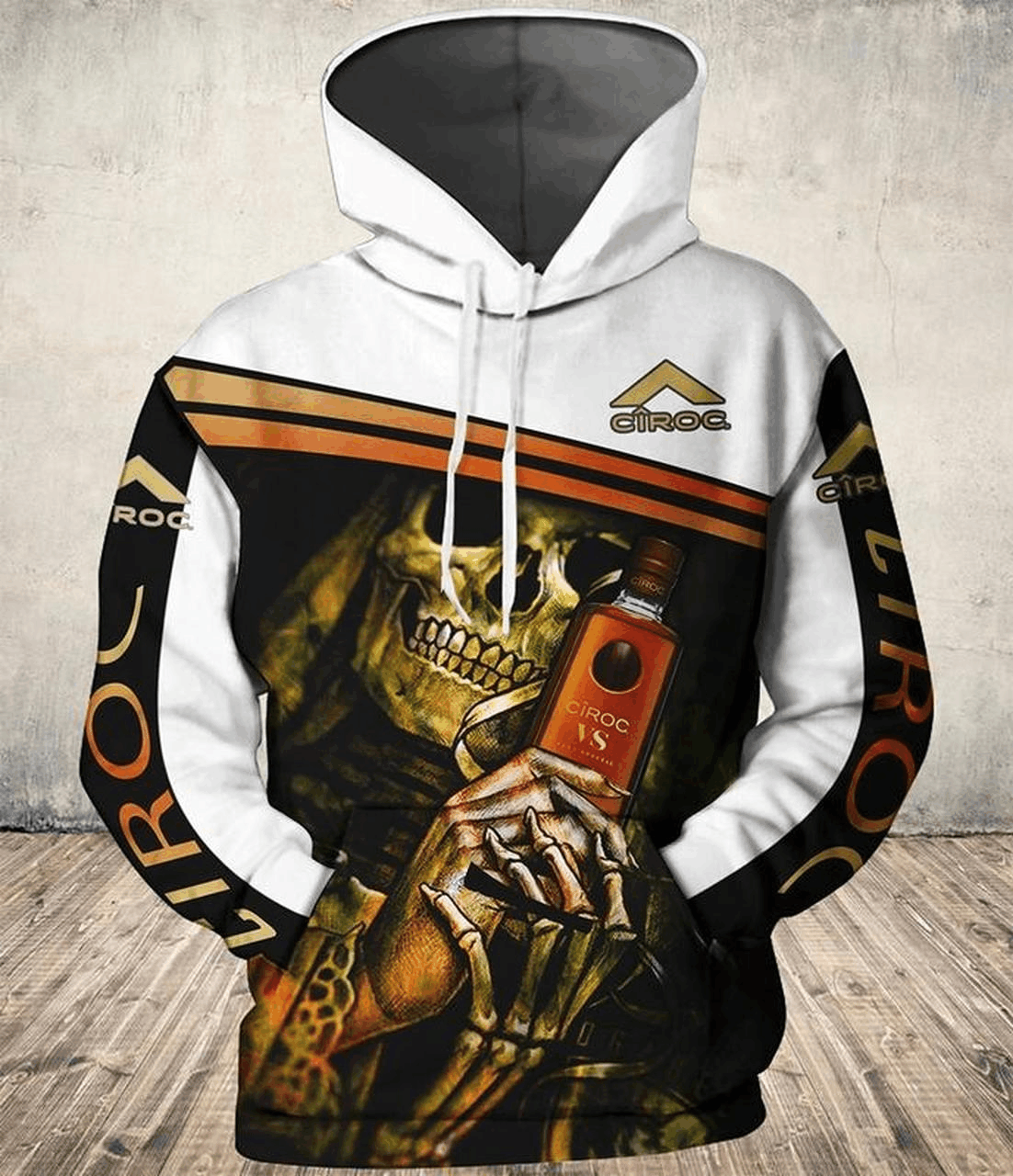 Skull vodka ciroc full printing hoodie