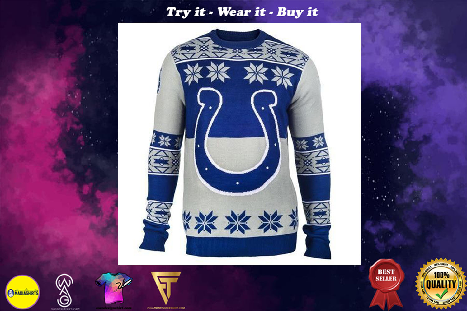 indianapolis colts holiday ugly christmas sweater