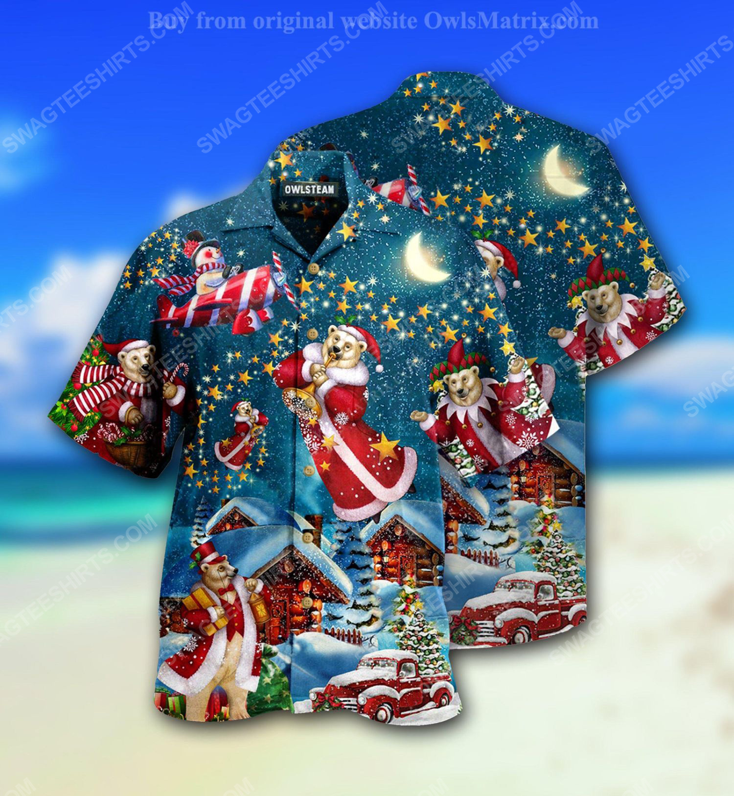 [special edition] Bear santa and merry christmas full print hawaiian shirt – maria