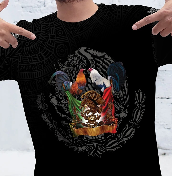 Mexico Flag Rooster 3D Shirt 1