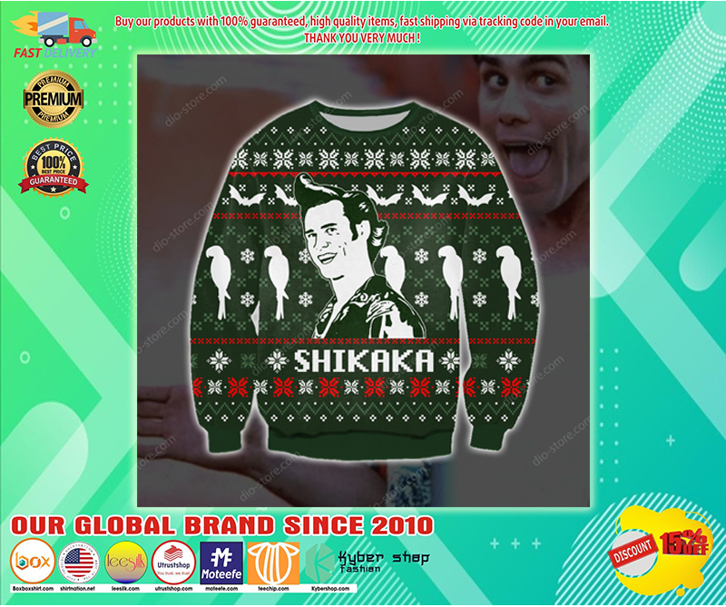 Ace ventura Shikaka ugly christmas sweater 3