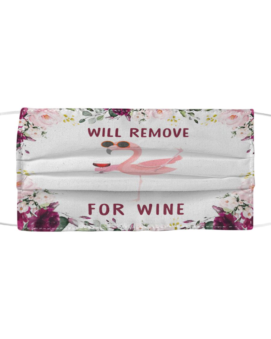 Flamingo will remove for wine all over printed face mask