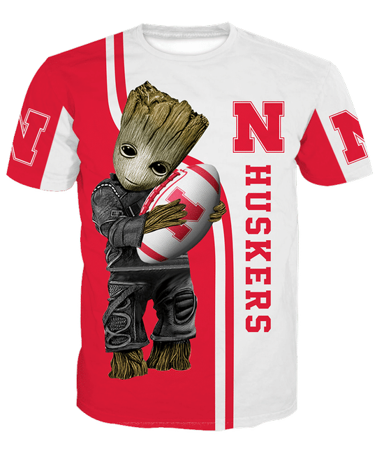 Baby Groot Nebraska cornhuskers 3d all over print hoodie4