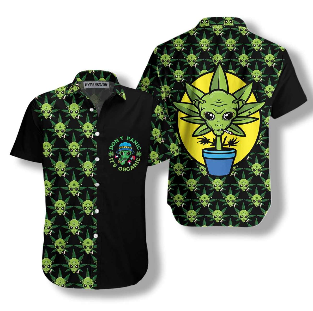 Alien Organic Marijuana Hawaiian Shirt