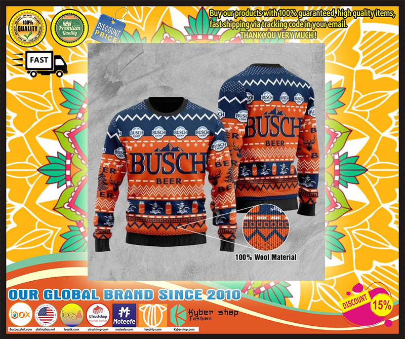 Busch Light Wool Ugly Christmas Sweater 4