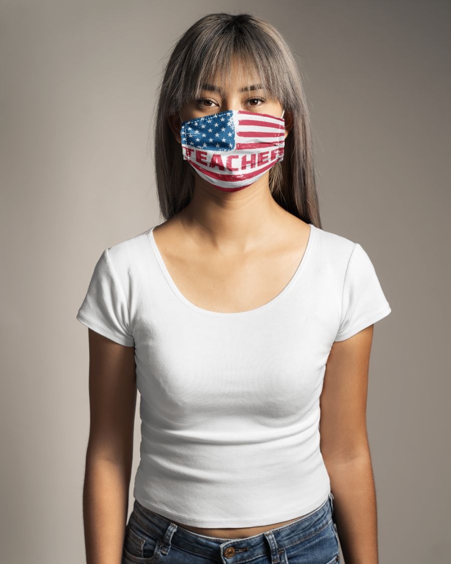 American flag teacher face mask 3