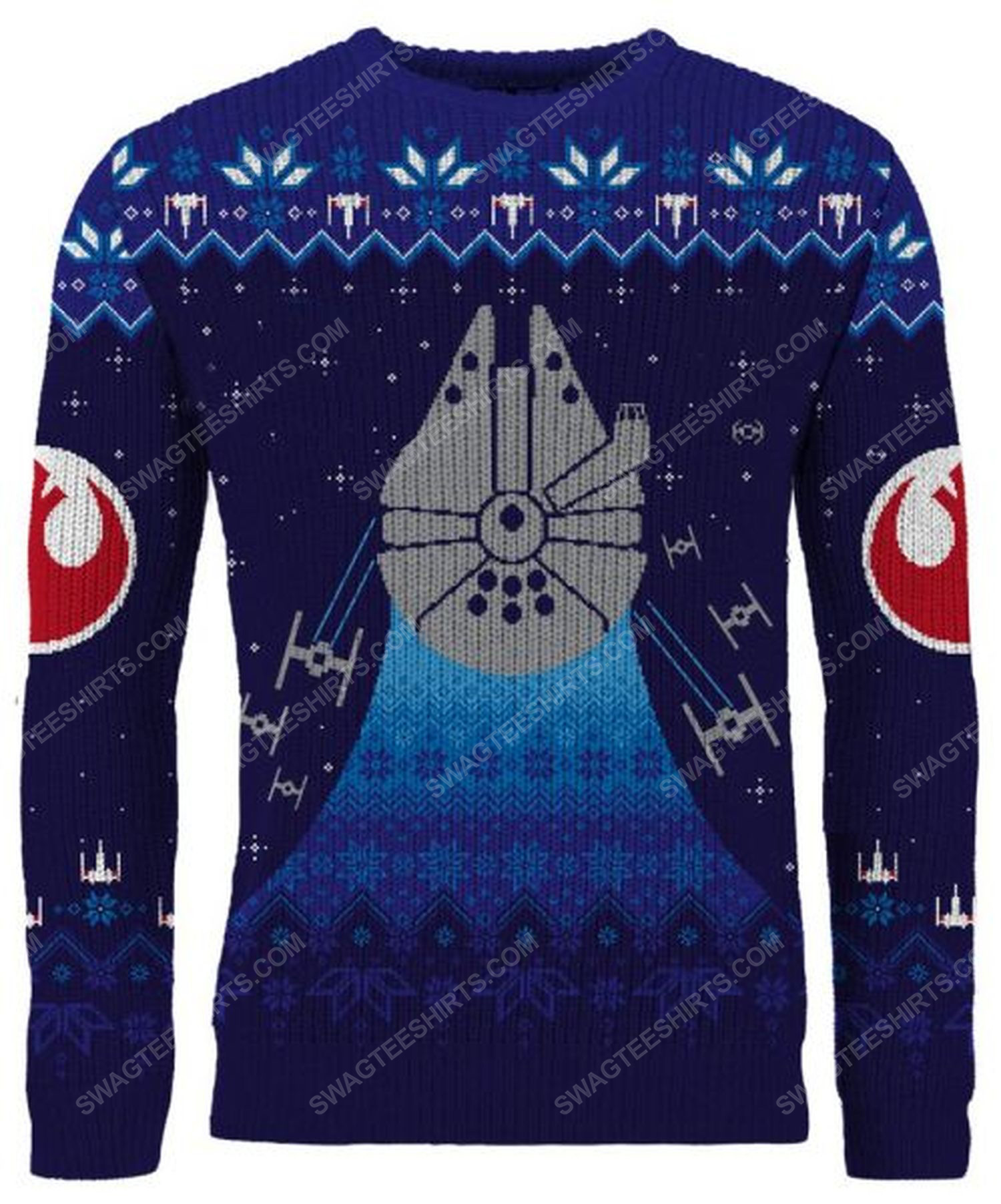 [special edition] Star wars frosty falcon full print ugly christmas sweater – maria