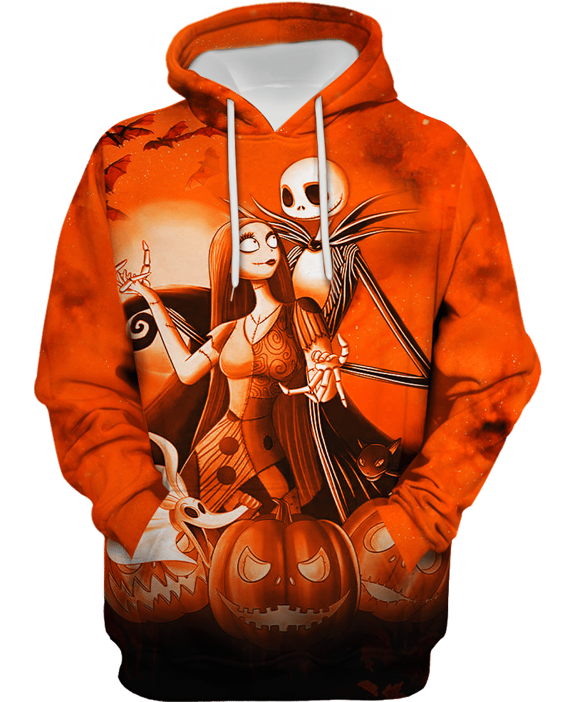 Jack Skelington and Sally pumpkin Halloween night 3d shirt, hoodie – LIMITED EDITION