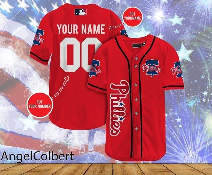 Philadelphia Phillies Personalized Name And Number Baseball Jersey Shirt
