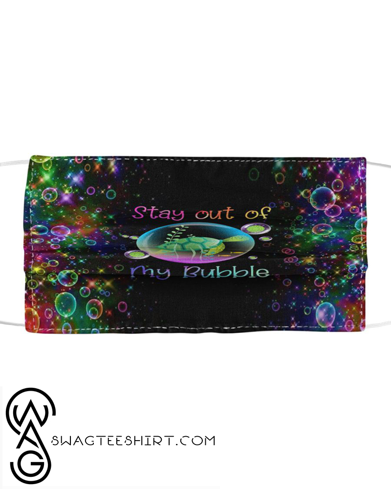 Turtle covid 19 stay out of my bubble all over printed face mask – maria