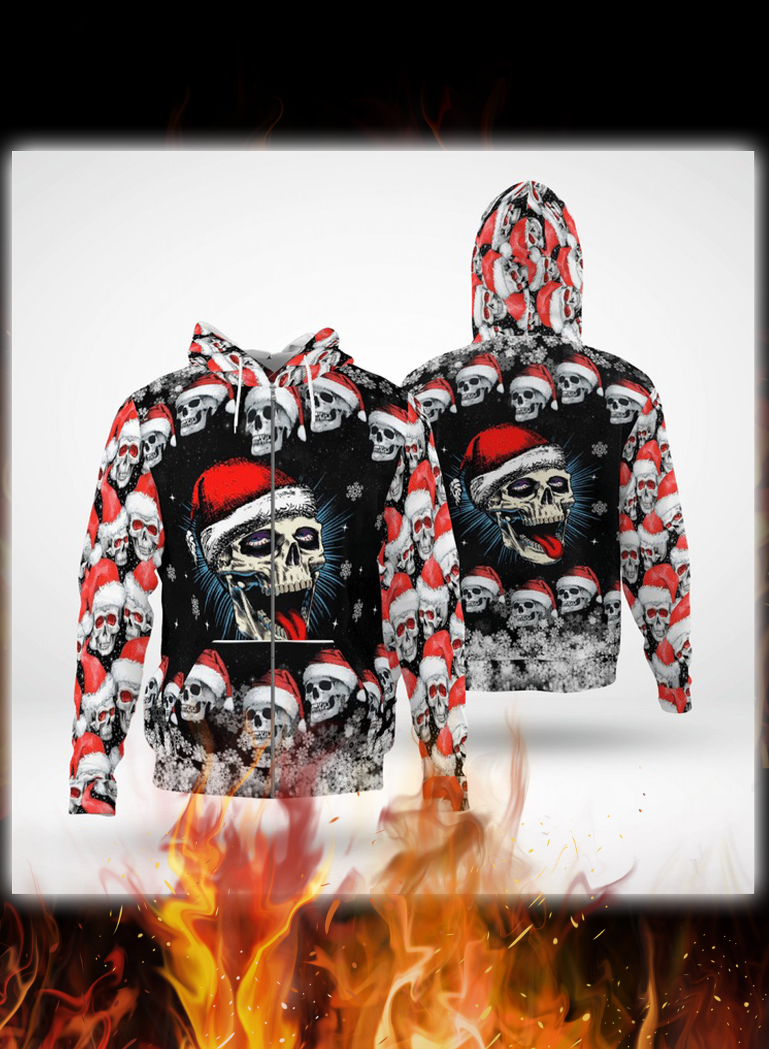 Naughty skull xmas 3d hoodie and zip hoodie 3