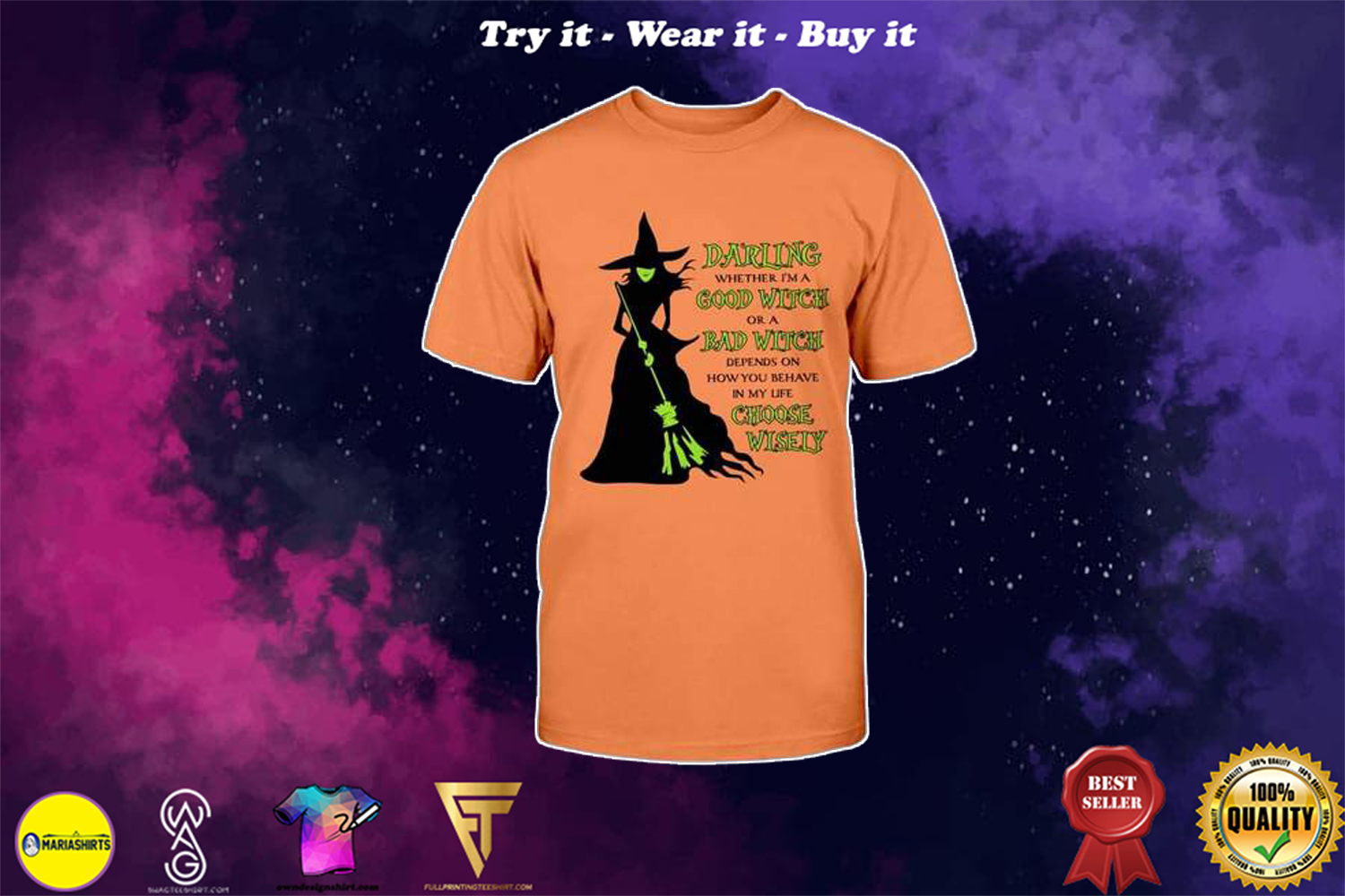 [special edition] halloween darling whether im a good witch or a bad witch choose wisely witch shirt – Maria