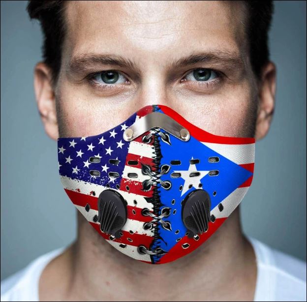 American and Puerto Rico flag filter activated carbon face mask – dnstyles