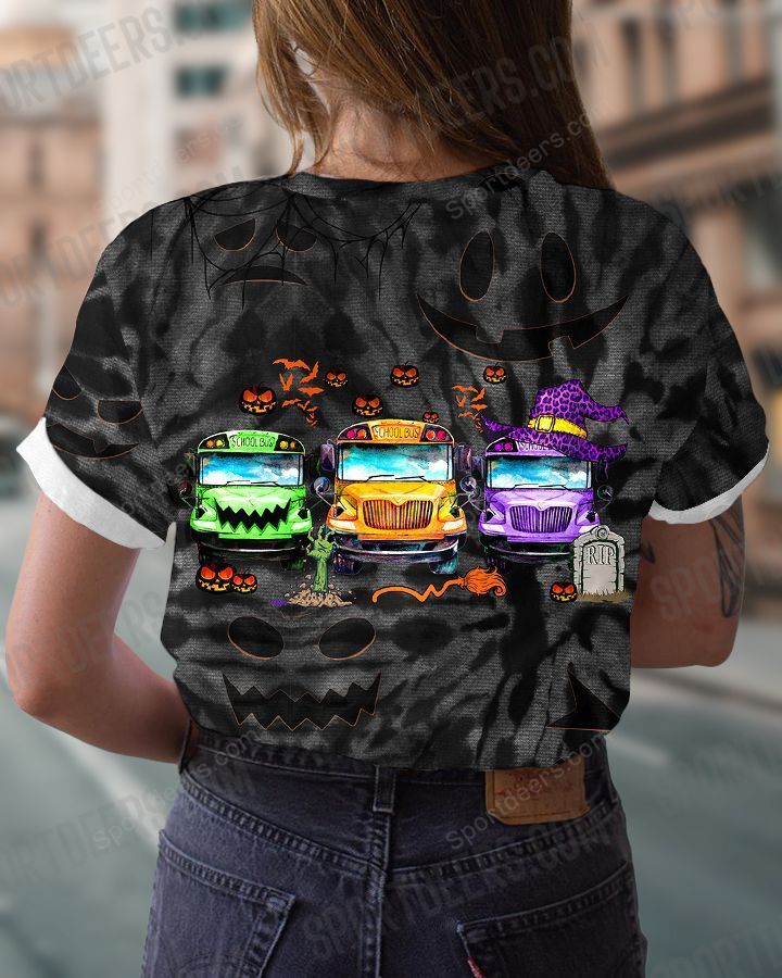Sugar skull school bus Halloween 3d shirt, sweatshirt 2