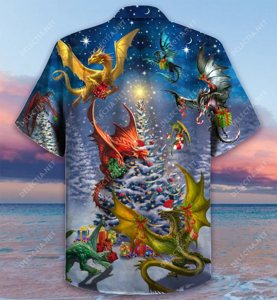 Christmas Dragon Family Reunion short sleeve shirt and hawaiian shirt 2