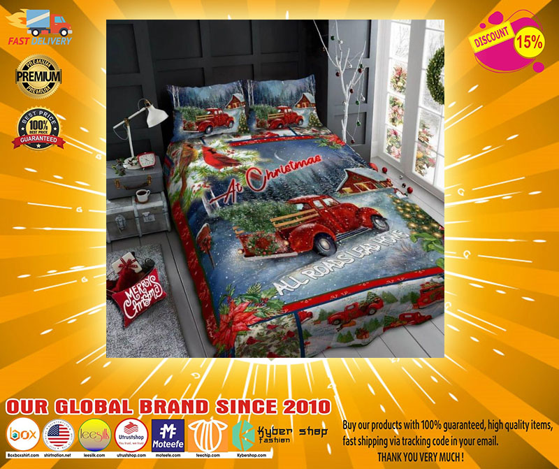 At christimas all roads lead home quilt BEDDING SET2