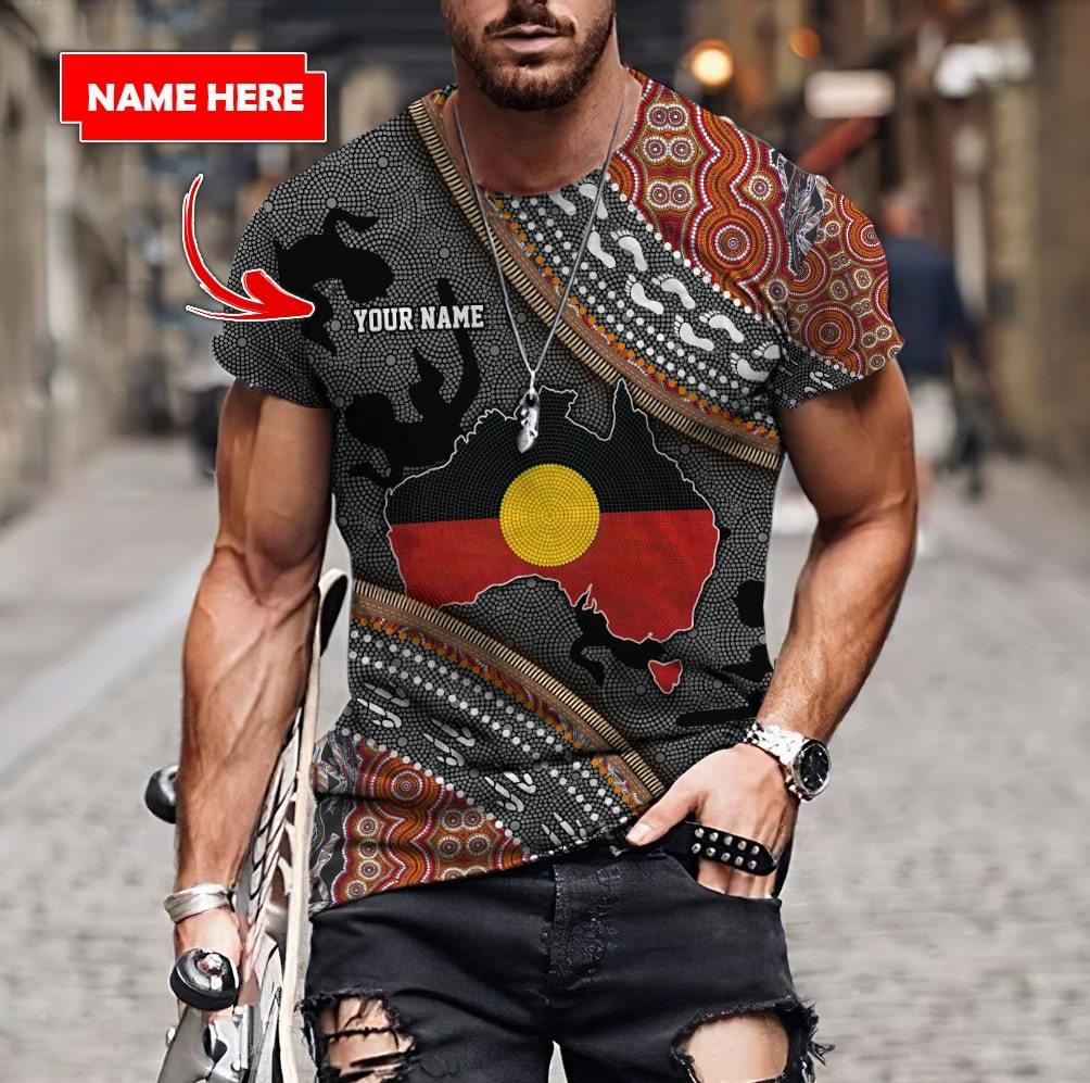 Australia map Aboriginal dots custom personalized name 3d shirt, hoodie 63