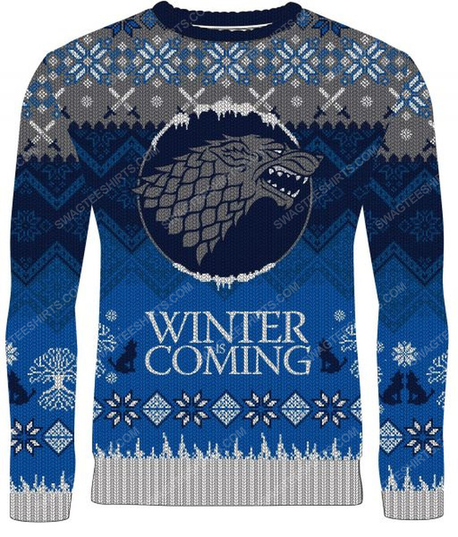 [special edition] Game of thrones winter is coming stark full print ugly christmas sweater – maria