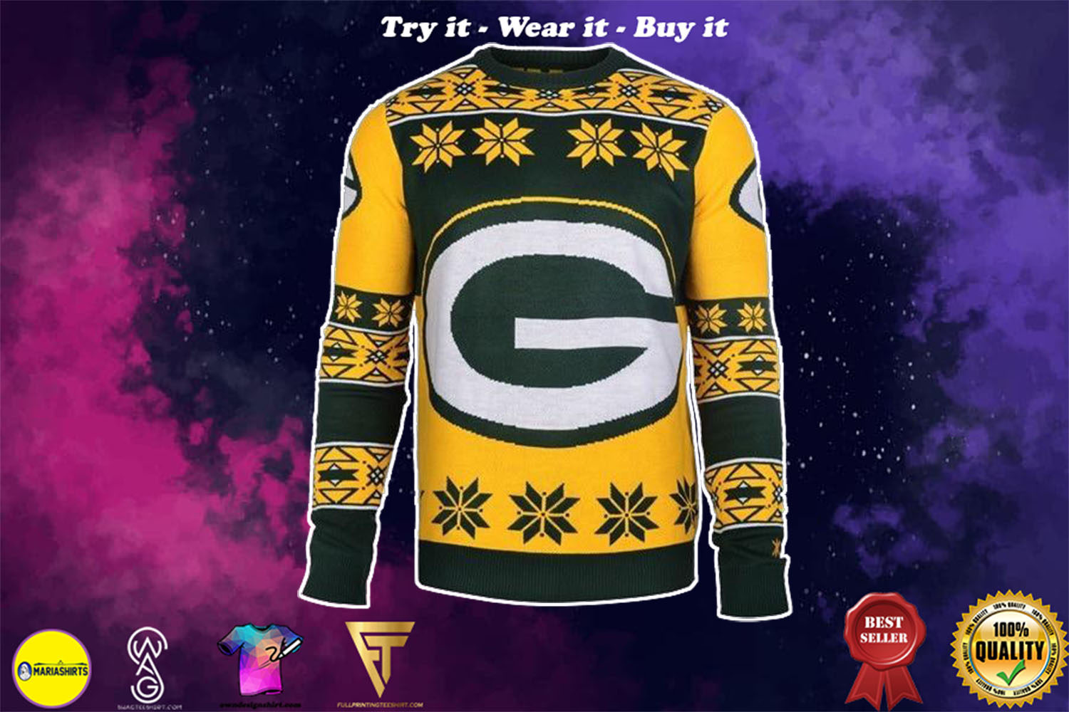 [special edition] green bay packers ugly christmas sweater – maria