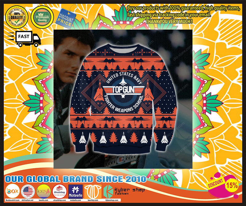 TOP GUN UNITED STATES NAVY FIGHTER WEAPONS SCHOOL UGLY CHRISTMAS SWEATER – LIMITED EDITION