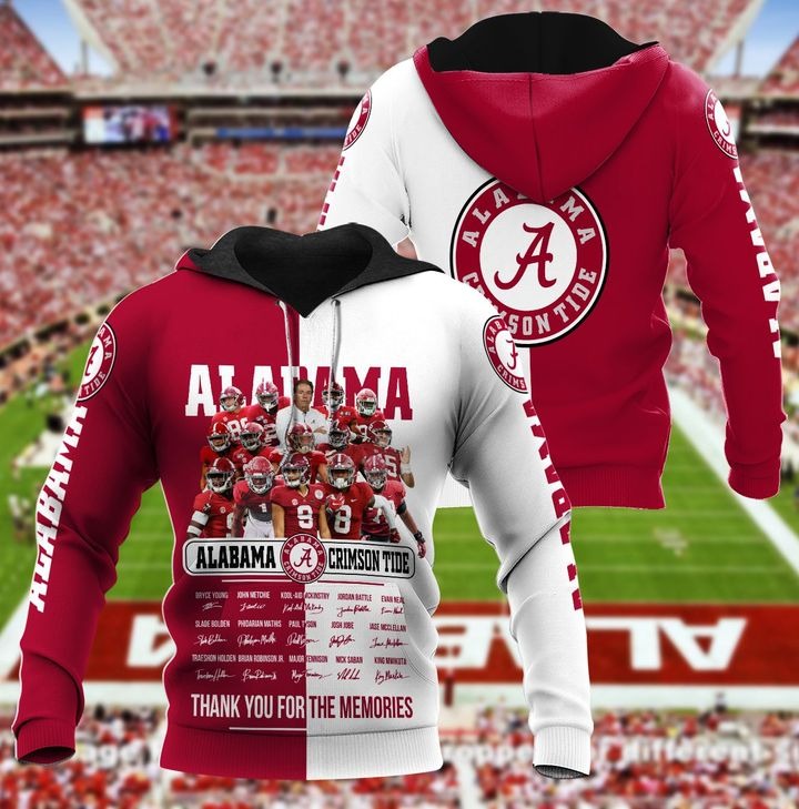 Alabama crimson tide thank for the memories 3d hoodie – LIMITED EDITION