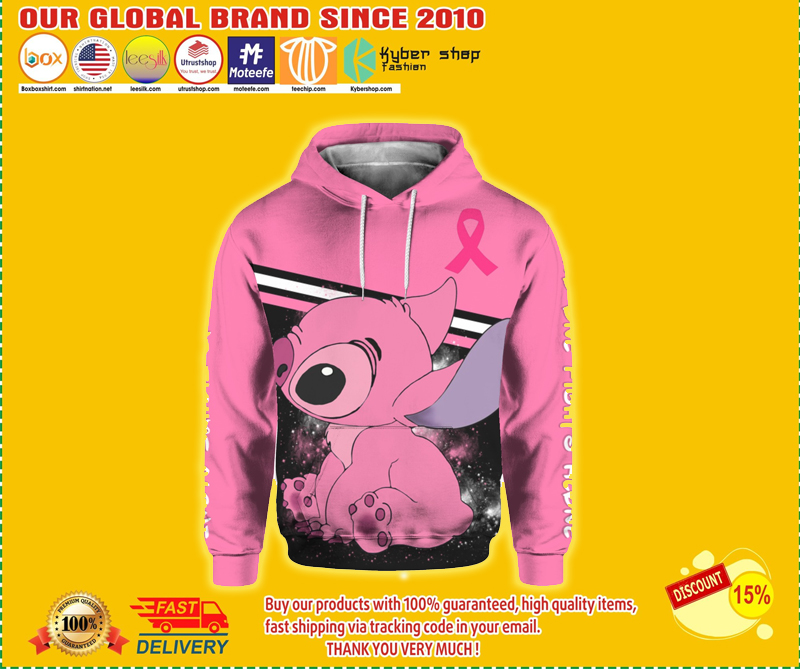 Stitch breast cancer awareness all over print hoodie 1
