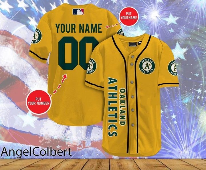 Oakland Athletics Personalized Name And Number Baseball Jersey Shirt - Green