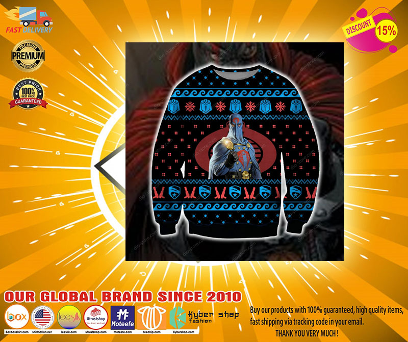 Cobra commander knitting pattern 3d print ugly christmas sweater2