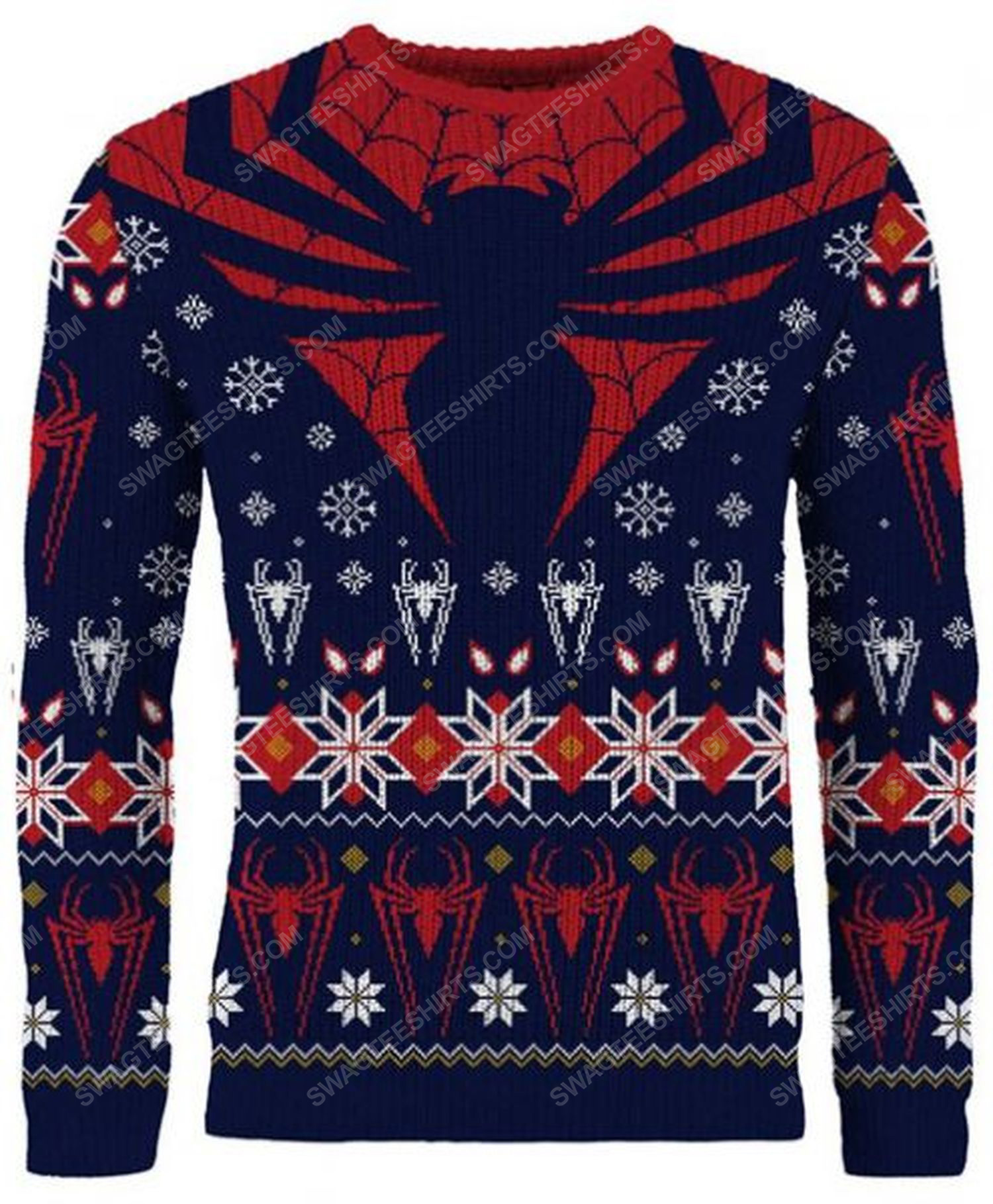 Christmas holiday spider-man full print ugly christmas sweater 1