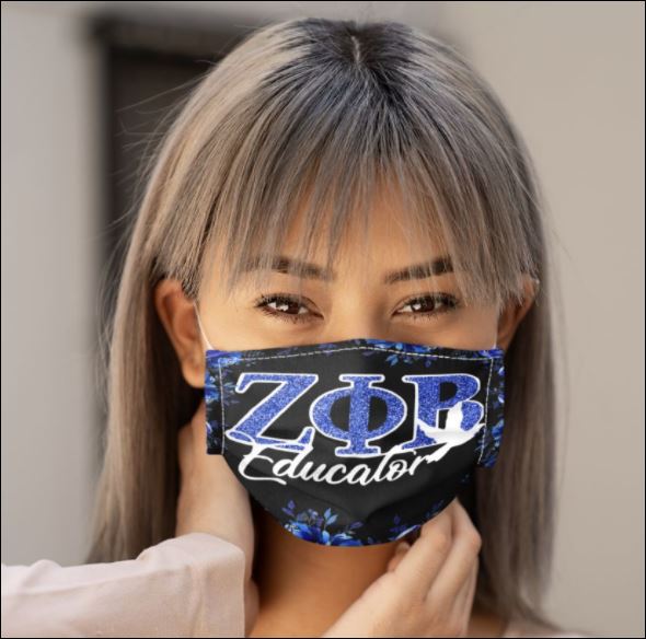 Floral Zeta Phi Beta Educator face mask