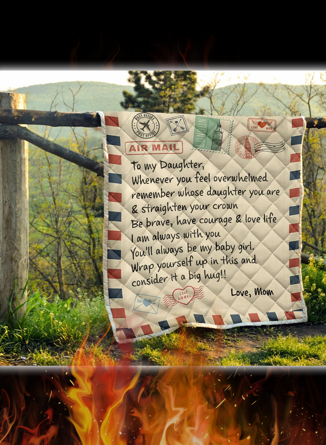 Letter to my daughter whenever you feel overwhelmed quilt blanket 3