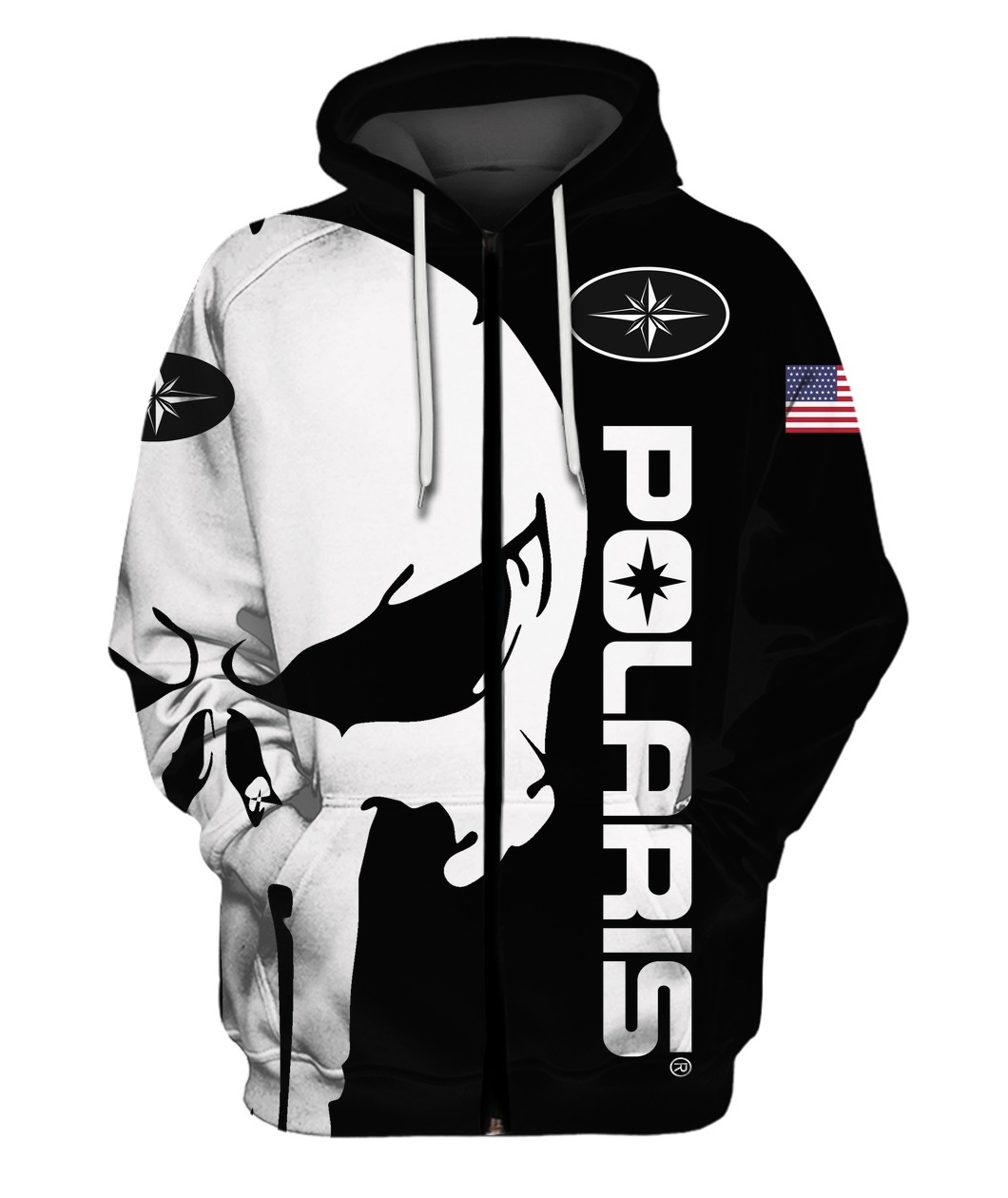 Polaris Punisher Skull 3d zip hoodie