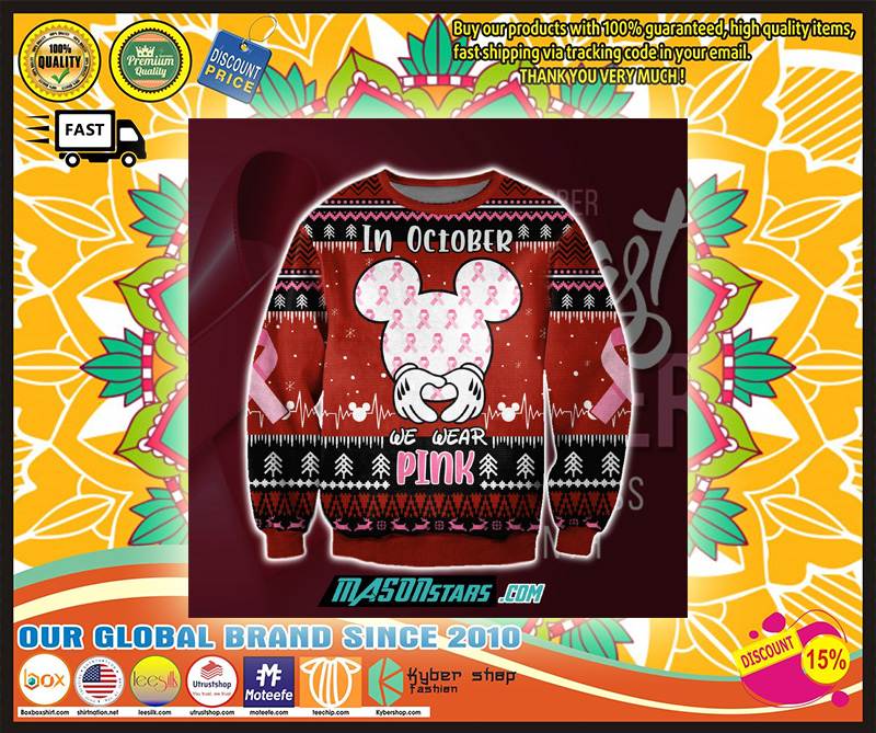 CANCER WE WEAR PINK 3D PRINT UGLY CHRISTMAS SWEATER