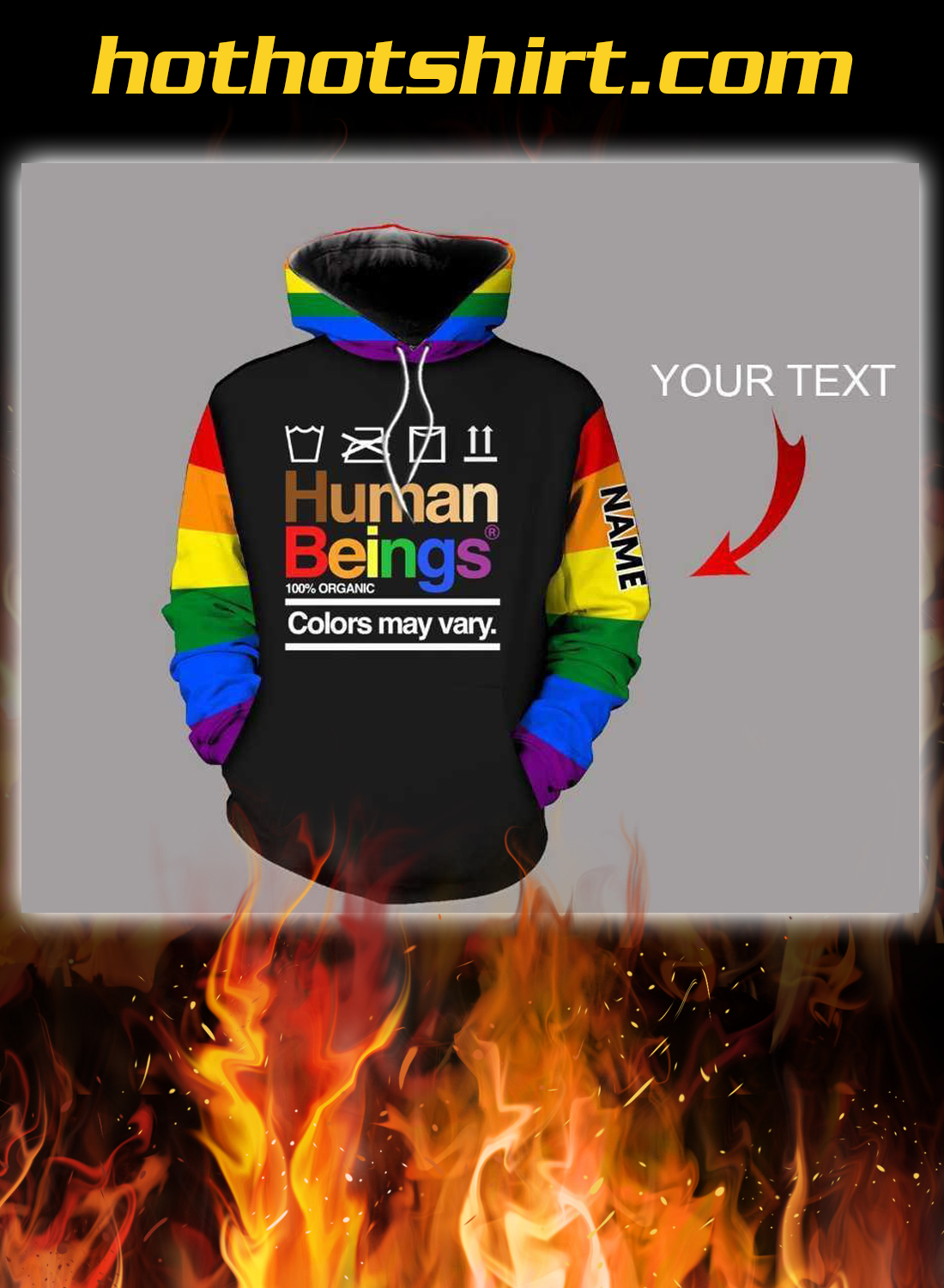 Personalized human beings lgbt 3d hoodie